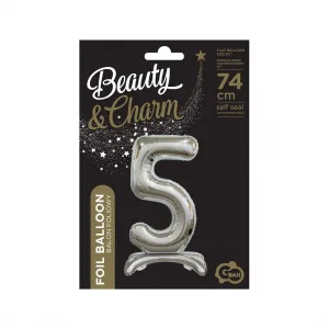 Godan Beauty&Charm gumový balónek stříbrný stojící číslo 30cal (BC-ASS5)