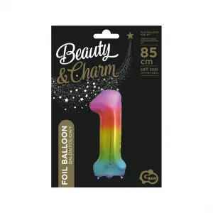 Godan číslo 1 duhový fóliový balónek 85 cm (HS-C34T1)