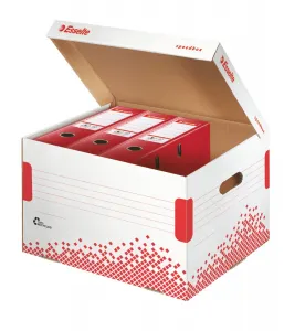 Esselte Speedbox A4 archivační box - bílý/červený 392 mm x 301 mm x 334 mm (623914)