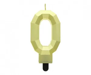 Narozeninová svíčka Godan číslo 0 - Diamant, zlatá metalíza, 7,6 cm (PF-SDZ0)