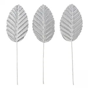 Látkový ornament Titanum Craft-Fun Series Stříbrné listy na drátku (SY-007)