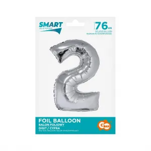 Stříbrný balónek Godan Smart číslo 2 76 cm (CH-SSR2)
