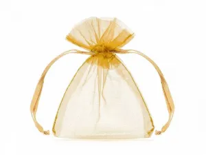 Organza Partydeco Organzové sáčky, zlaté, 10 cm (WRG5-019-10)