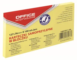 Kancelářské potřeby samolepicí poznámky žluté 100k 127mm x 76mm (14047811-06)