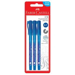 Faber Castell Kuličkové pero Blister 3 ks CX7 modré (246806 FC)
