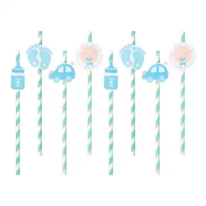 Godan papír BABY SHOWER chlapecká sláma, 20 cm 8 ks (QT-SPBB)