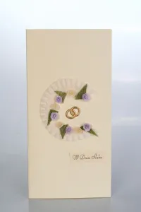 Skládaná karta Deco Style svatební ručně zdobená DL