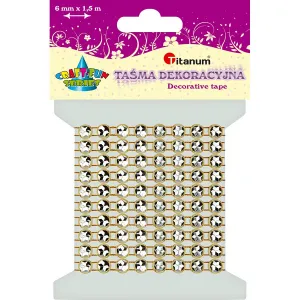 Titanum Craft-Fun Series ozdobná stuha se zlatými krystaly 4mm 1,5m (363492)