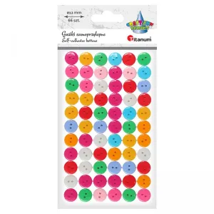Samolepicí knoflíky řady Titanum Craft-Fun 12mm mix 66 ks (16079A)