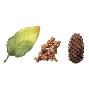 Titanum Craft-Fun Series Dekorativní sada Berry Bunch s listem a šiškou (20609)