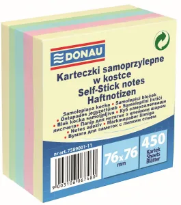 Donau samolepicí bločky mix pastelové 450k 76mm x 76mm (7589001)