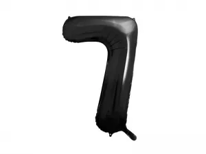 Fóliový balónek Partydeco číslo 7, 86 cm, 34cal černý (FB1M-7-010)