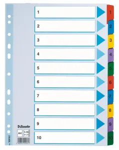 Esselte Mylar kartonový blok s čísly A4 mix barev 160g 10k 1-10 (100161)