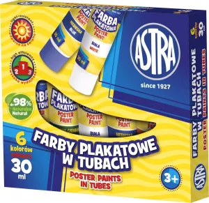 Astra plakátové barvy v tubách barva: mix 30 ml 6 barev. (83119900)