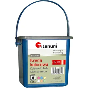 Titanová barevná křída 12 ks, kulatá, průměr 25 mm v kbelíku