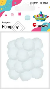 Titanum Craft-Fun Series pom-poms bílé 15 ks