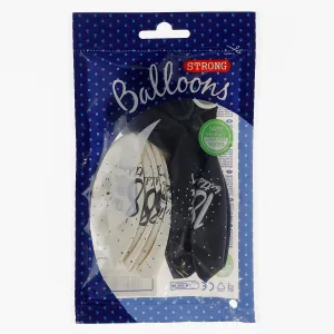 Partydeco gumový balónek bílý a černý Všechno nejlepší k narozeninám 18! 30 cm/6 kusů bílá a černá 300 mm (SB14P-246-000-6)