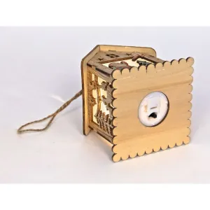 Adar Vánoční osvětlení domečku se Santou, dřevěné (511828)