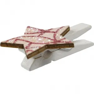 Titanum Craft-Fun Series dřevěné ozdoby XMAS hvězdy spony (18BR-33)