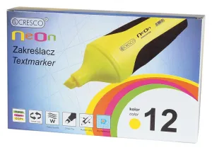 Zvýrazňovač Cresco NEON, žlutý 1,0-5,0 mm (270046)