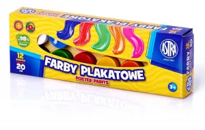 Astra plakátové barvy barevné: mix 20 ml 12 barev. (83114901)