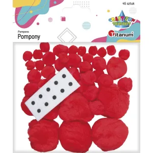 Titanum Craft-Fun Series akrylové bambulky červené 45 ks