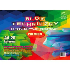 Technický blok Protos color A4 mix 160g 20k