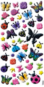 Titanum Craft-Fun Series vypouklé samolepky motýli, berušky, květiny (PPA005)