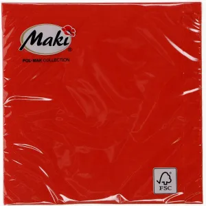 Ubrousky Pol-mak - červené 330 mm x 330 mm (07)