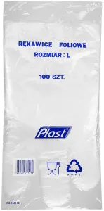 Jednorázové rukavice Plast L 100 ks