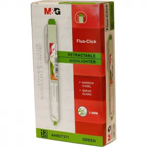 Automatický zvýrazňovač M&G Fluo-Click, zelený 1,0-4,0 mm (AHM27371)