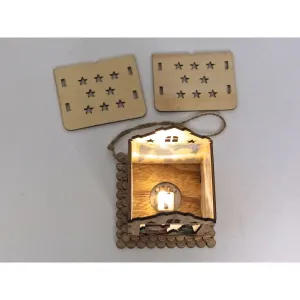 Adar Vánoční osvětlení domečku se Santou, dřevěné (511828)