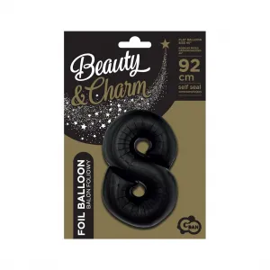 Fóliový balónek Godan černý číslo 8 34cal (FG-C85cz8)