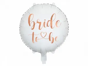 Fóliový balónek Partyydeco Bride to be 45cm, bílý 18cal (FB139)