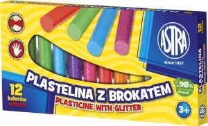 Astra plastelína 12 barev třpytek mix (303107001)