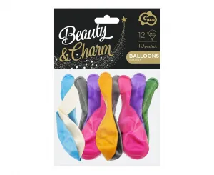 Godan Beauty&Charm metalický gumový balónek mix 10ks 12cal (CB-1MMX)