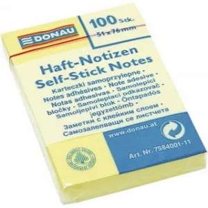 Žluté samolepicí bločky Donau 100k 51mm x 76mm (7584001)