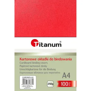 Titanum lesklý vázací karton - chromolux A4 - červený 250g