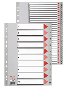 Číselná podložka Esselte A4 šedá 6k 1-6 (100104)
