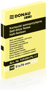 Donau Eco samolepicí bločky žluté 100k 51mm x 76mm (7592001PL-11)