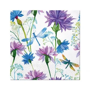 Ubrousky Paw Lunch Flower With Dragonfly - mix s potiskem 330 mm x 330 mm (SDL133200)