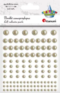 Samolepicí korálky řady Titanum Craft-Fun bílé perleťové (56941)