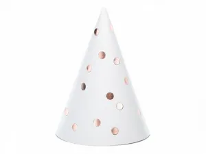 Párty čepice Partydeco Dots, bílá, 16 cm 1 op / 6 ks. - bílá (CPP23-008)