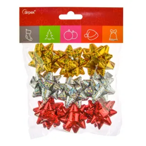 Arpex vánoční dekorace mašle z lepidla soma 9 ks (BN4169)