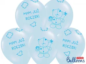 Partydeco gumový balónek modrý Už je mi rok 30cm/6 kusů modrý 300mm (SB14P-221-011-6)