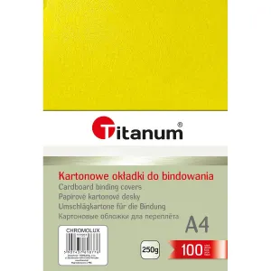 Titanum lesklý vázací karton - chromolux A4 - žlutý 250g