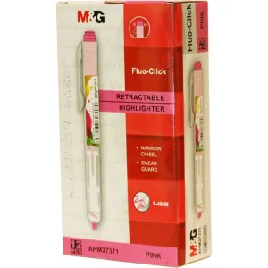 Automatický zvýrazňovač M&G Fluo-Click, růžový 1,0-4,0 mm (AHM27371)
