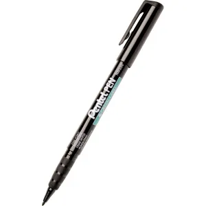 Permanentní popisovač Pentel, černý plochý/špendlíkový hrot