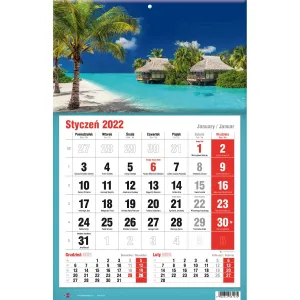 Třístranný nástěnný kalendář Avanti (5901769620582)