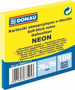 Donau Neonová žlutá 100k 76mm x 76mm samolepicí bankovky (7586011-11)